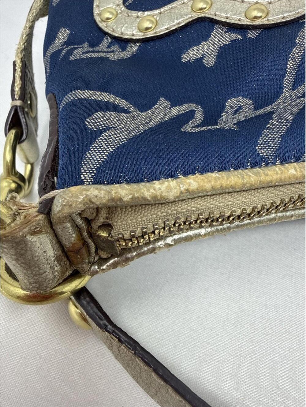 Coach Poppy Signature Script New York 1941 Navy/Gold/Metallic - Picture 8 of 15